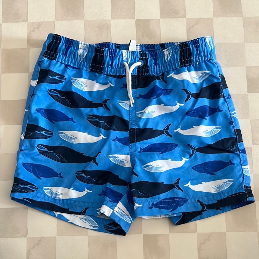 Janie and Jack Blue Whale Swim Shorts 2T
